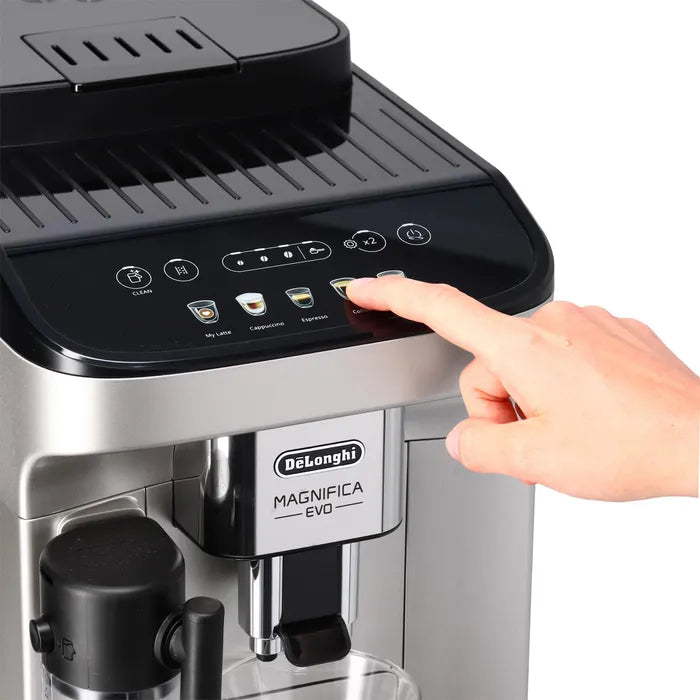 ECAM 290.61.SB Magnifica Evo Kaffeevollautomat mit LatteCrema Milchsystem 2-Tassen-Funktion Silber/Schwarz