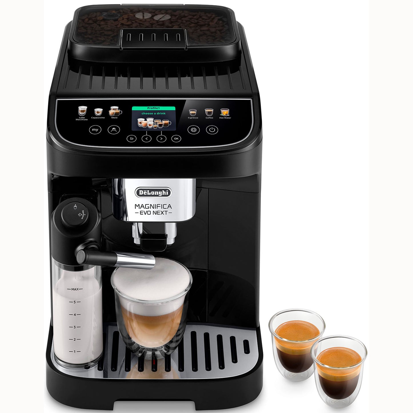 Kaffeevollautomat Magnifica Evo Next ECAM310.60.B MyLatteFunktion, 3 Benutzerprofile, LatteCrema Milchsystem, 10 Rezepte - Schwarz